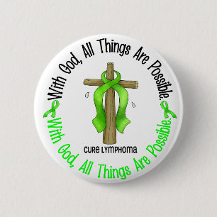 WITH GOD CROSS Non-Hodgkin’s Lymphoma T-Shirts Pinback Button