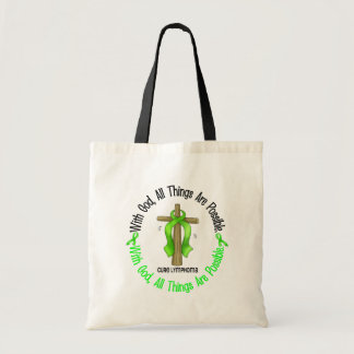 WITH GOD CROSS Non-Hodgkin’s Lymphoma T-Shirts Tote Bag