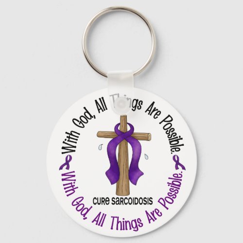 WITH GOD CROSS Sarcoidosis T_Shirts  Gifts Keychain