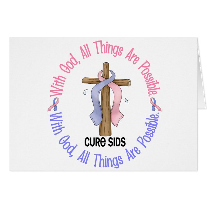 WITH GOD CROSS SIDS T Shirts & Gifts Greeting Card
