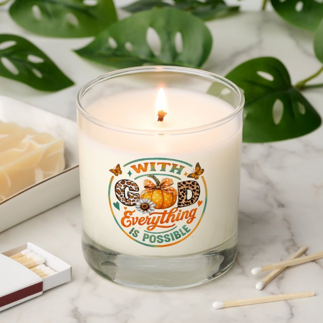With God Everything Is Possible  Scented Candle (Lit)