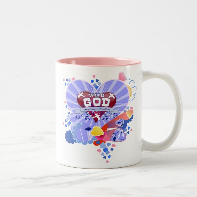 With God Hearts Two-Tone Coffee Mug (Right)