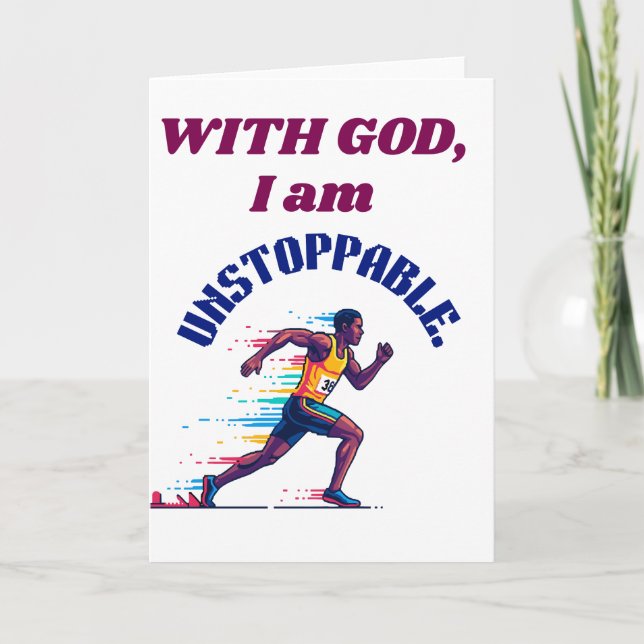 With God, I'm Unstoppable Thank You Card (Front)