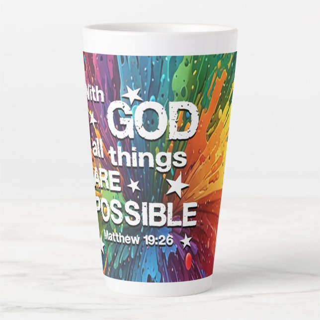 With God Matthew 19-26 Latte Mug (Front)