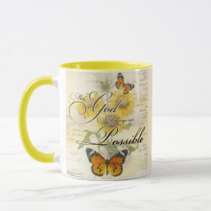 With God Sunflowers and butterfly  Mug