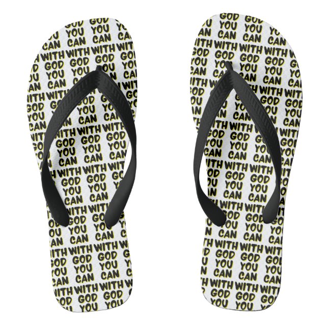 With God You Can Faith Based All-Over Unisex Flip Flops (Footbed)