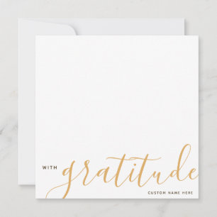 With Gratitude Personalized Thank You Yellow Note Card