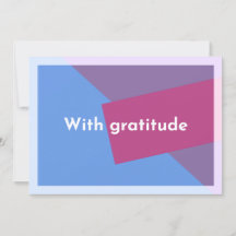 "With gratitude"