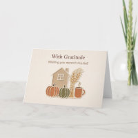 With Gratitude • Warm Autumn Wishes Fall Greeting