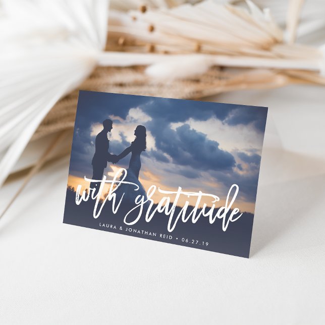 With Gratitude | Wedding Photo Thank You Card (Creator Uploaded)