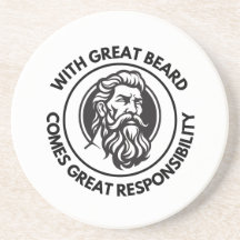 "With Great Beard" Sandstone Coaster