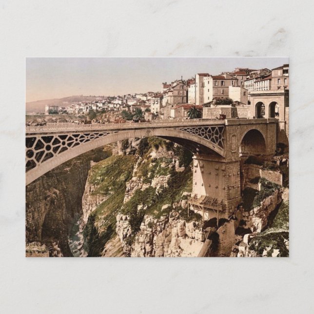 With great bridge, Constantine, Algeria classic Ph Postcard (Front)