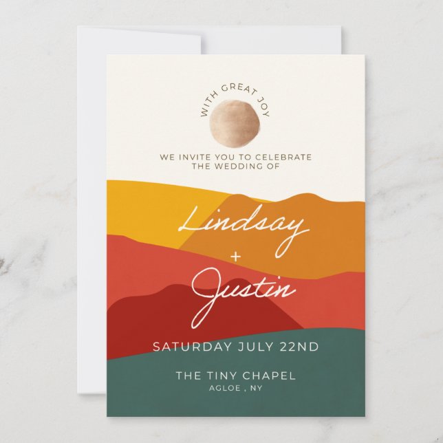 With Great Joy Wedding Invitation (Front)