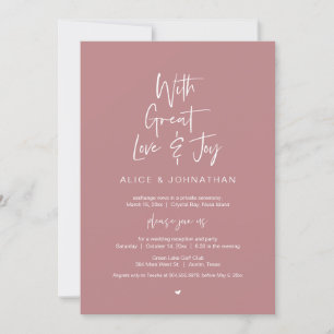 With Great Love and Joy, Wedding Elopement Dinner Invitation