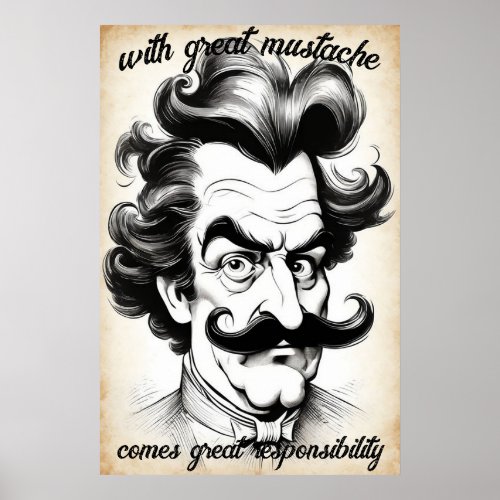 With great mustache comes great responsibility  poster