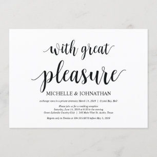 With great pleasure, Wedding Elopement Invites