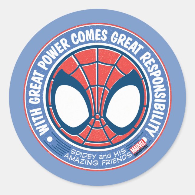 With Great Power Comes Great Responsibility Classic Round Sticker (Front)
