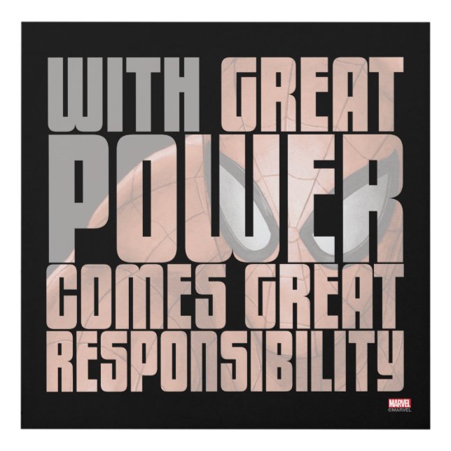 With Great Power Comes Great Responsibility Panel Wall Art (Front)