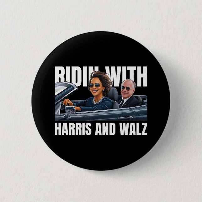 With Harris And WAlzheimer President Kamala Harris Button (Front)