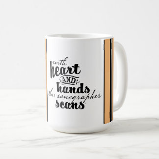 With Heart and Hands the Sonographer Scans Coffee Mug