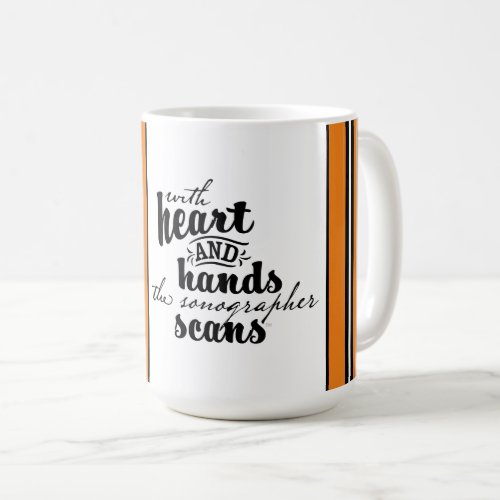 With Heart and Hands the Sonographer Scans Coffee Mug