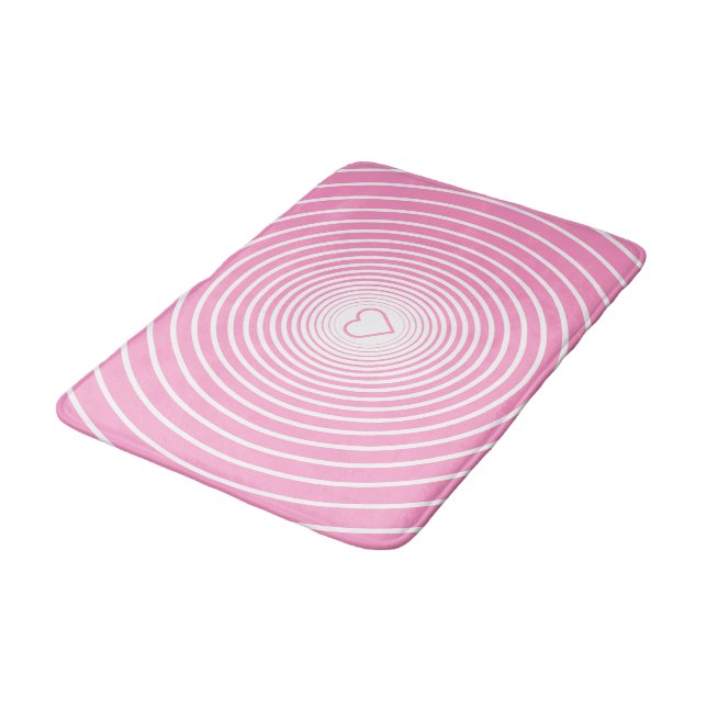 With Heart Pink Bath Mats (Angled)