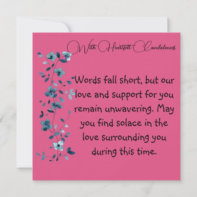 With Heartfelt Condolences Card (Front)