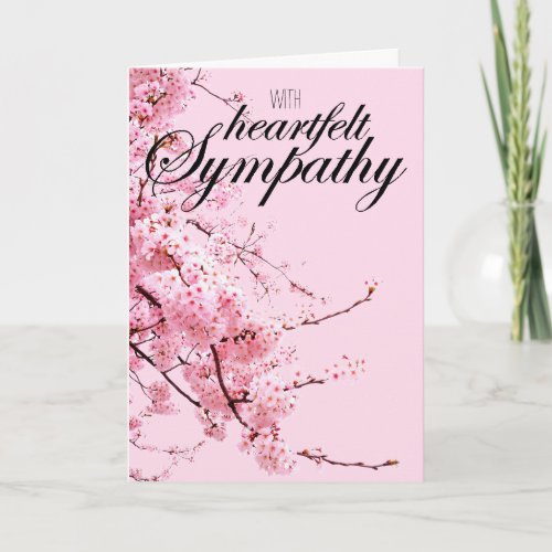 With Heartfelt Sympathy Cherry Blossom Card