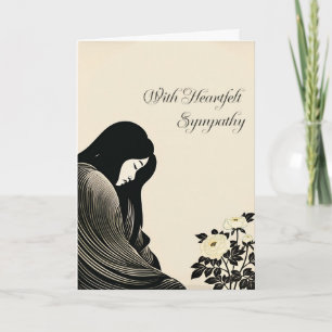 With Heartfelt Sympathy Elegant Woman Card