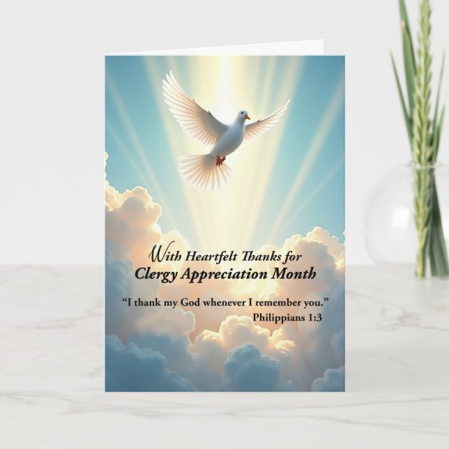 With Heartfelt Thanks Clergy Appreciation Month Card (Front)