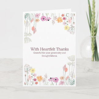 With Heartfelt Thanks Wildflower Card