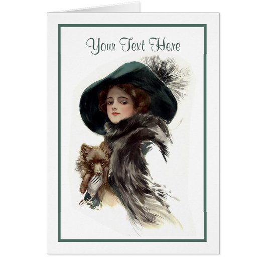 With Her Dog - Customize Cards (Front)