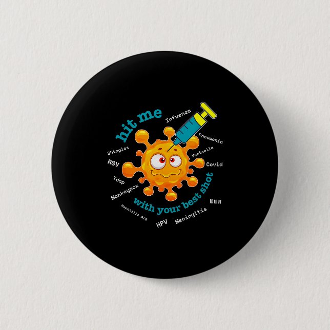 With Hit Shot Pharmacist Pharmacy Tech Button (Front)