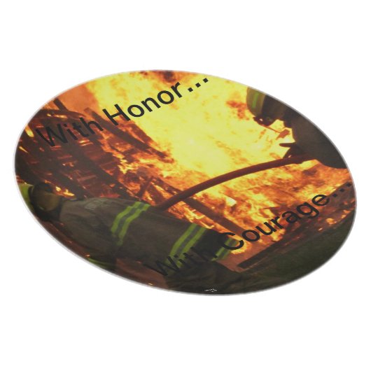 With honor...with courage... melamine plate (Right Side)
