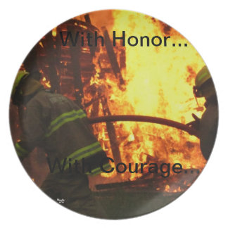 With honor...with courage... melamine plate