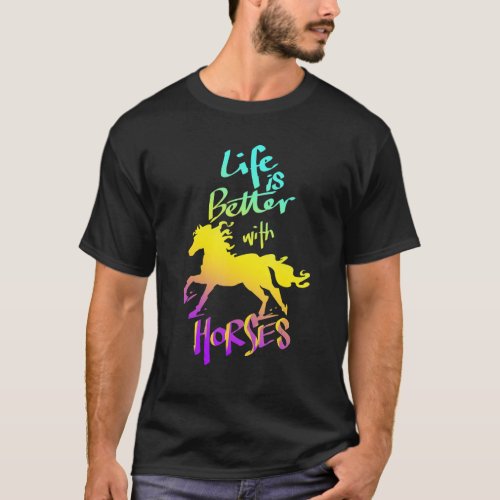 With Horses Cute Horseback Riding T_Shirt