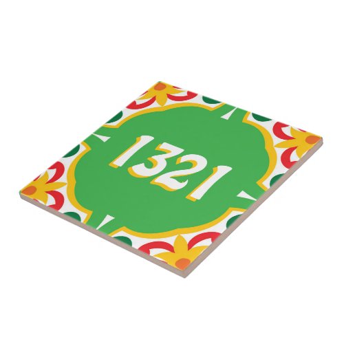  With house number Azulejos decorative pattern   Ceramic Tile