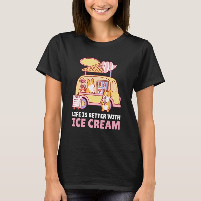 With Ice Cream With A Dog T-Shirt (Front)