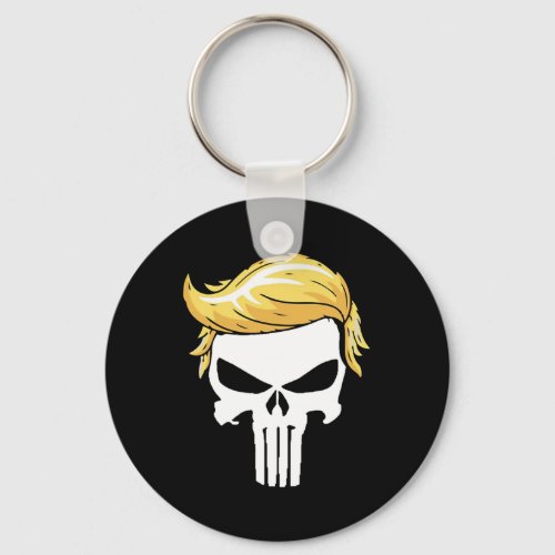 With Iconic Trump Hair President Supporter  Keychain