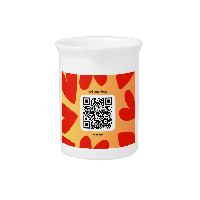 With individual personal song per QR code Beverage Pitcher (Front)