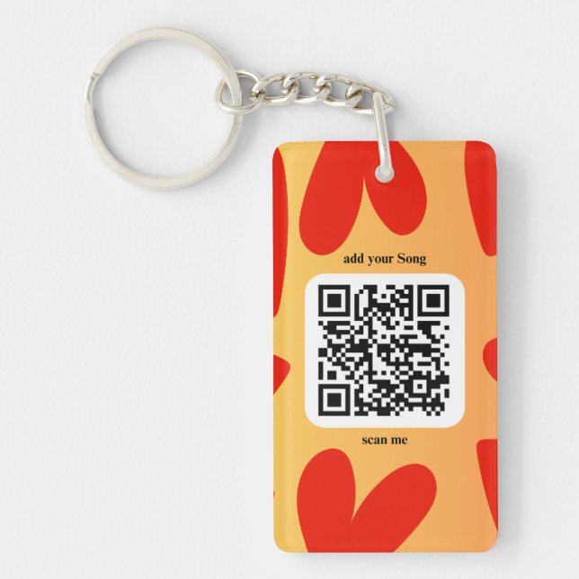 With individual personal song per QR code Keychain (Front)