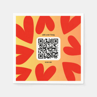 With individual personal song per QR code Napkins