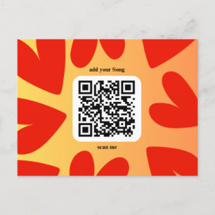 With individual personal song per QR code Postcard