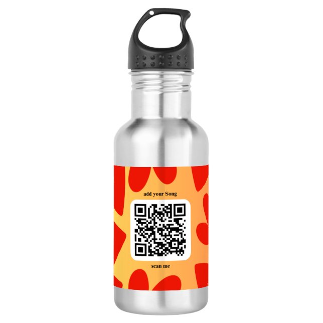 With individual personal song per QR code Stainless Steel Water Bottle (Front)
