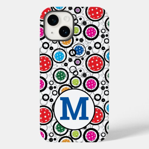With initial Pattern with Pickleballs iPhone 14 Case_Mate iPhone 14 Case