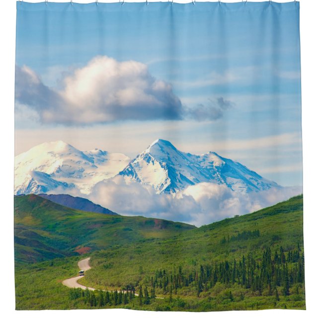 With its huge mountains and surrounded by a wonder shower curtain (Front)