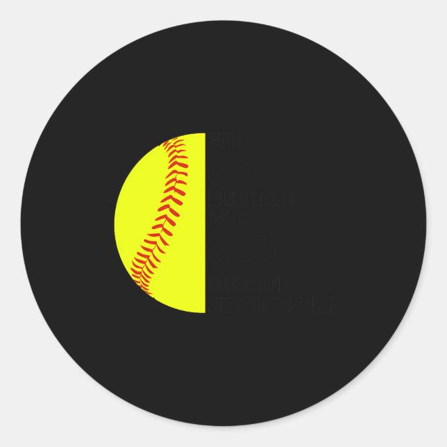 With Jesus In Her Heart And A Softball She Is Unst Classic Round Sticker (Front)