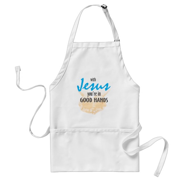 With Jesus You’re in Good Hands Adult Apron (Front)