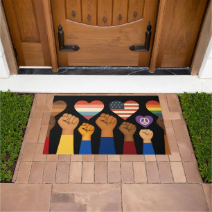 With Liberty and Justice for All Protest Freedom Doormat