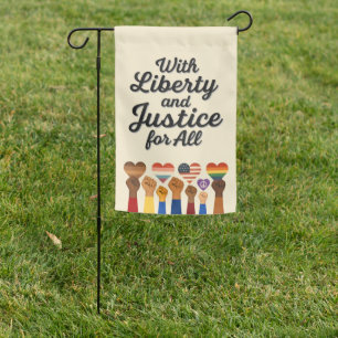 With Liberty and Justice for All Protest Freedom Garden Flag